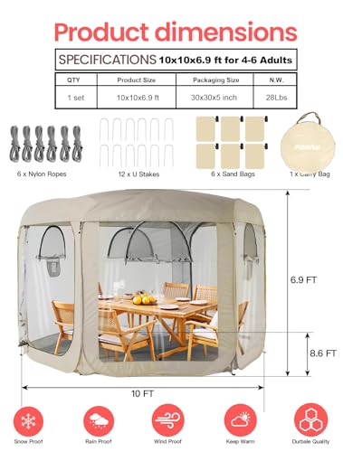 Carpa pop-up tipo burbuja grande para camping 10x10 miniatura 2