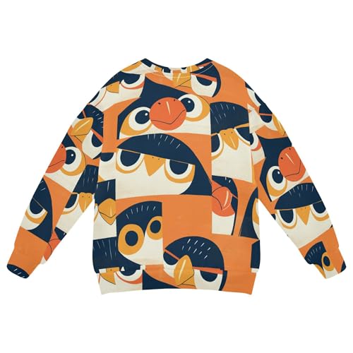JUNZAN Cartoon Albatross Orange Big Girls Pullover Hoodie Long Sleeve Kids Pullover Hoodie Party 4T2