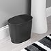 mDesign Oval Shatter-Resistant Plastic Trash Can, 8.5 Liters, Black, 12