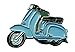 Mainly Metal Broche en métal émaillé Scooter Lambretta – Bleu Clair