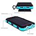 Solar Charger 30,000mAh, Dualpow Portable Solar Battery Charger External Battery Pack Phone Charger Power Bank for Cellphones Tablet with Flashlight and a 3 Feet Micro USB Cord (Baby Blue)