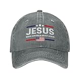 Jesus Make America Godly Again Hat for Men Dad Hats Cool Cap Gray