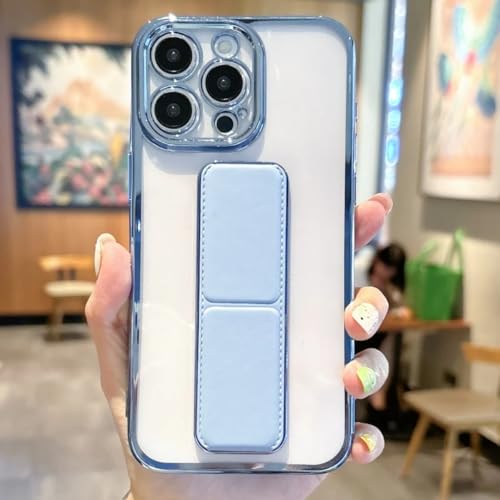 Coque iPhone 13 Pro Max fine anti-choc bleu clair avec anneau