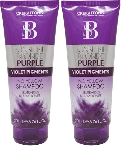 Image of Creightons Sunshine Silver Tone Correcting Shampoo (200ml) - Brightens Blonde & Neutralises Brassiness. For Platinum & White Hair. (Pack of 2)
