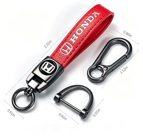 Image of Car Leather Keychain Key Ring Accessories red