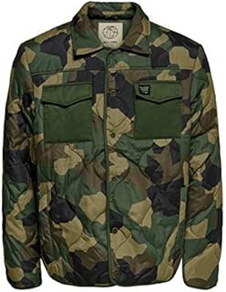 Only & Sons Mens Camo Quilted Regular Fit Jackets Lightweight Warm Casual Winter Coats Polyester Overcoats Forest