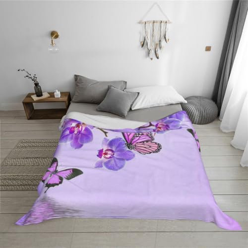 Couverture en flanelle violette plaid chaud 150x125cm lit et canapé - 6
