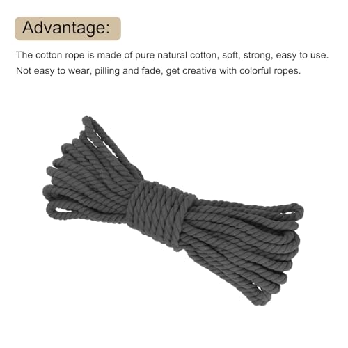 Corde macramé coton 3 brins noir 50 pieds pour créer vos projets d'artisanats suspendus - 7