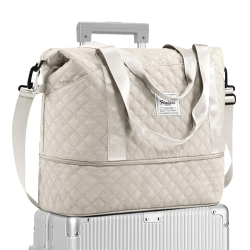 WONHOX Travel Duffel Bag, D1-beige, Travel Bag Set (Upgrade Version)