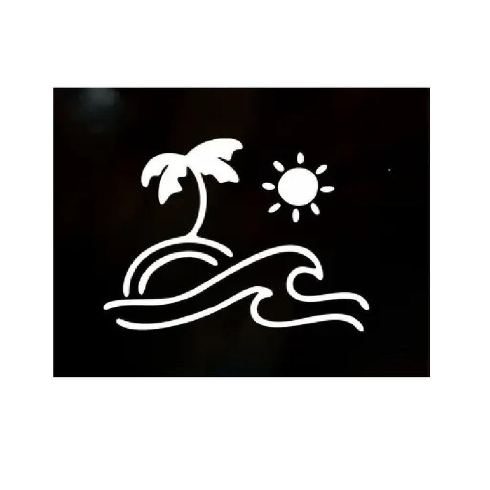 Bertdcx One Color Auto Accessory Sun Ocean Palm Trees Beach Life Stickers Trucks Stickers