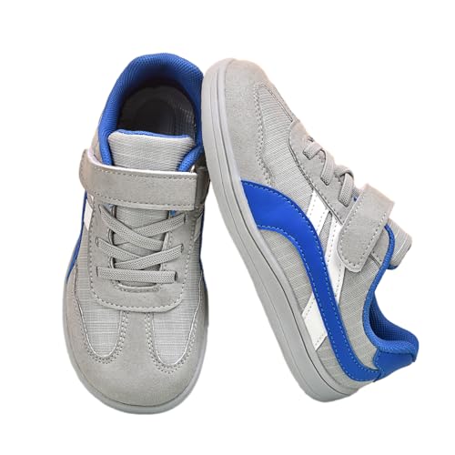 AONETIGER Kinder Barfußschuhe Breite Zehenbox Minimal Sneaker Grau,33EU