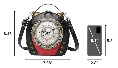 Image of Women PVC Clock Shaped Handbag Crossbody Shoulder Bag Clock Purse