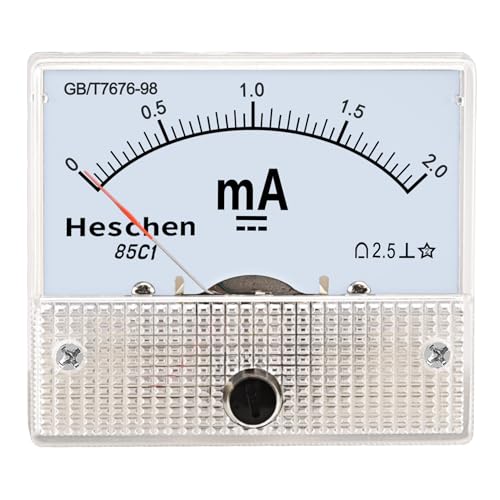 Heschen 85C1-2mA Rechteckiges Strommessgerät Amperemeter Tester DC 0-2,0 mA Klasse 2,5 weiß