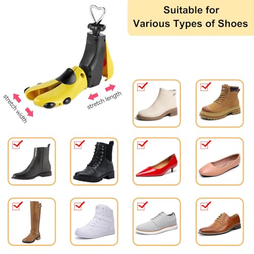 Tigcent Schuhspanner Damen und Herren Stiefelspanner mit Schuhlöffel, 4-Wege Schuhdehner Schuhweiter für Einstellbare Länge und Breite, 1 Stück (1 Stück, 37-43)