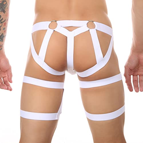 Sous-vêtement athlétique pour homme taille basse avec bretelles découpées et bande de jambe
