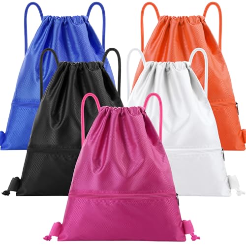 30 Pack Custom Drawstring Bags Bulk, Personalized Drawstring Backpacks with Initials Name for Sports, Draw String Back Bag for Travel Beach Dance Gymnastics Climb Trip Party Daily Use