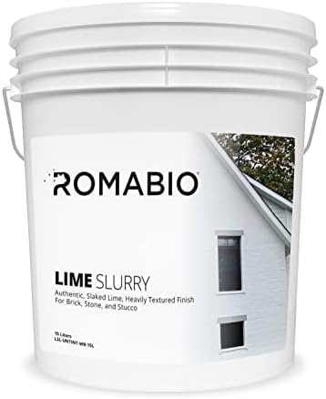 Romabio ライムスラリー、重厚な質感のスレイクライムペイント(リッチモンドホワイト、4ガロン/15リットル)