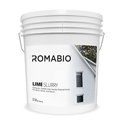 Romabio Lime Slurry, Heavily Textured Slaked-Lime Paint (Avorio White, 4 Gal / 15 Liter)