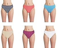 Pepperika Women's (Size XXL) Cotton Hipster Bikini Underwear Brief Hi Cut Plus Size Panties Combo 2XL (Pack of 6) (Prints and Colours May Vary) Multicolour