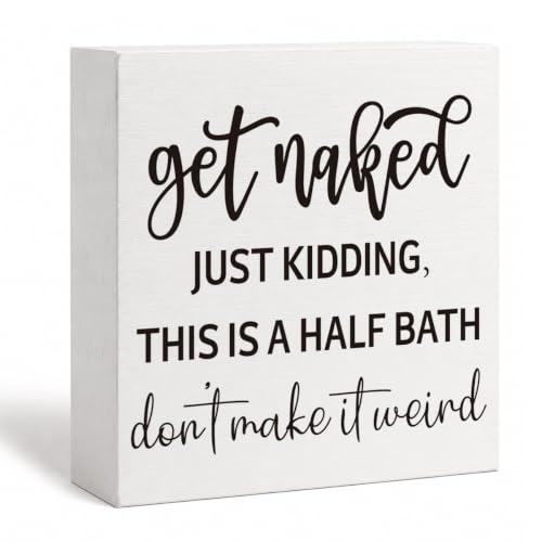 Bathroom Decorations, Bathroom Shelf Decor, Toilet Sign, Farmhouse Wood Box Decorative Signs, Toilet Rustic Shelf Decoration, Washroom Decor, Get Naked Signs