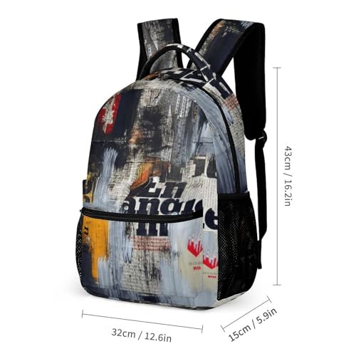 Art Graffiti Wall Printed Laptop Backpack Travel Camping Backpack for Men Women, School Bookbag for Kids2