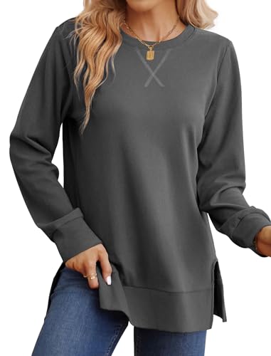Saloogoe Loose Sweatshirt for Women Long Sleeve Shirts Loose Fit Maternity Clothes L