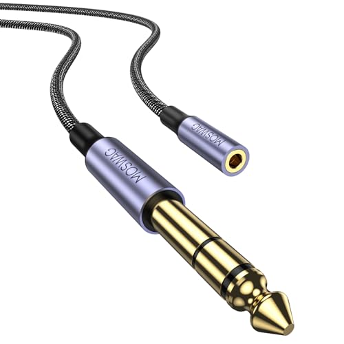 MOSWAG Adaptateur Jack Audio stéréo 1/4 à 3,5 mm 2M, Jack 6,35 mm 1/4 à 3,5 mm pour amplificateurs, amplis Guitare, Home cinéma, Casques et Plus