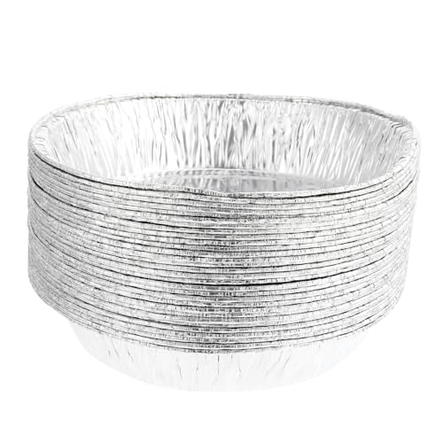 Cabilock 50 Piezas De Bandejas Para Hornear De Papel De Aluminio Plateado Bandejas Para Barbacoa Cajas De Embalaje Para Llevar Para Freidoras De Aire Papel De Aluminio