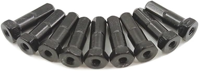 Hexagon Spoke Nipples 14G Gauge 14mm Black Aluminum Alloy Road Bike Bicycle Parts (Color : Black, Size : 72PCS_14MM)