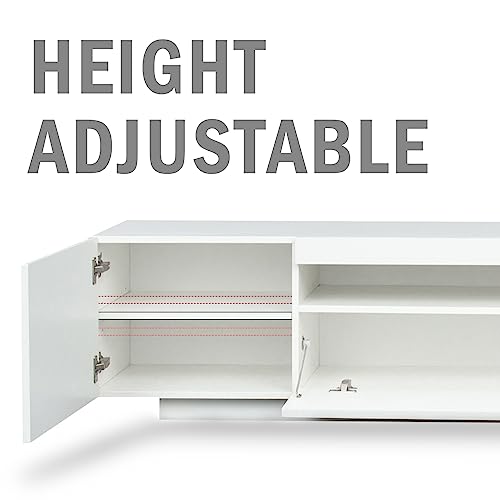 Wersmt White Modern Led Tv Stand For Up To 85 Inch Tv With 16 Color Rgb Led Lights Tv Tables For Bedroom Living Room, White #TOP4