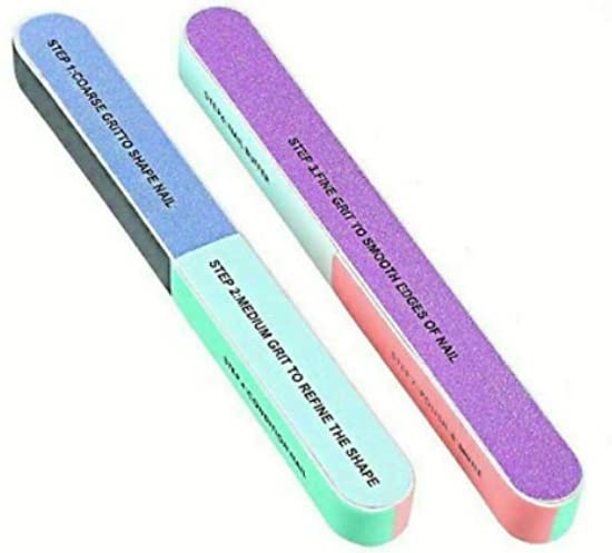 H&B Nail File and Buffer for Pedicure and Manicure – 7 Ways Filer for Nail Repair, Nail Care Tool, Washable Emery Boards, All-in-One Shaping & Buffing, Easy to Use for Women and Men – Pack of 2