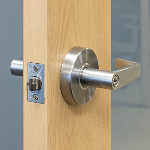Master Lock Keyed Entry Door Lock, Brushed Chrome Finish Commercial Door Handle, Interior or Exterior Lever Style Locking Door Handle, SLCHKE26D by Master Lock - Image 2