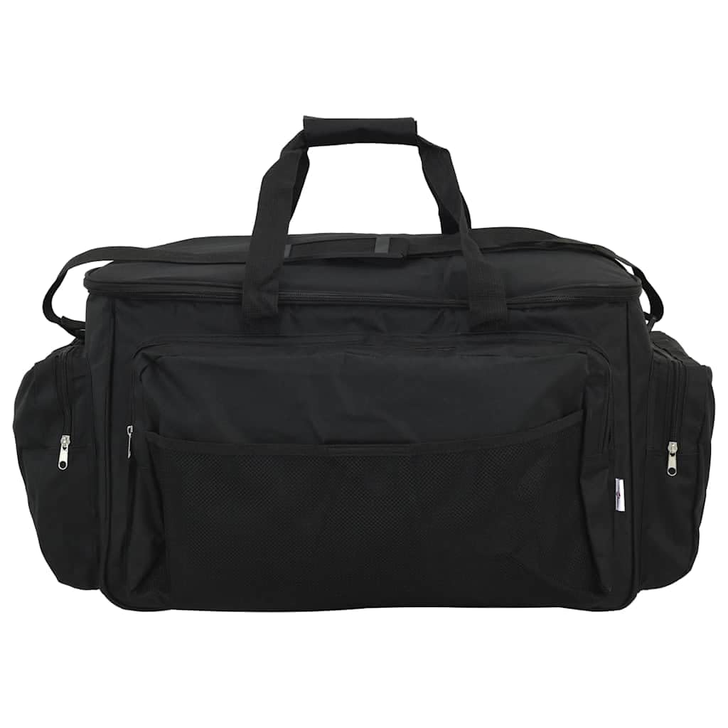 Angeltasche Wasserdicht 57 x 35 x 34 cm aus 600D Oxford-Gewebe Angelkoffer mit Tragegurt und Trennwand für Angelausrüstung Schwarz