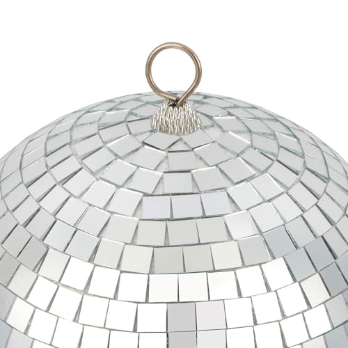 Bola espejada plateada de 8 pulgadas Celebrate It – Gran bola de espejos para decoración de fiestas, pisos de baile, eventos y celebraciones en interiores miniatura 2