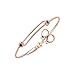 Minimalist Shears Scissor Bangle Stacking Adjustable Wire Bracelet for Hairdresser (Rose gold)