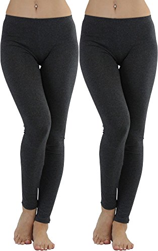 Image of ToBeInStyle Women's Skinny Fit Cotton Full Length Leggings Tights - Regular and Plus Sizes