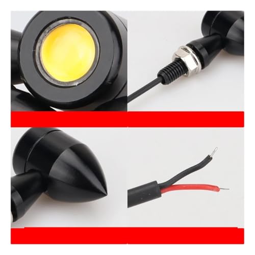 Feu arrière LED jaune pour plaque d'immatriculation de moto style Eagle Eye - 5