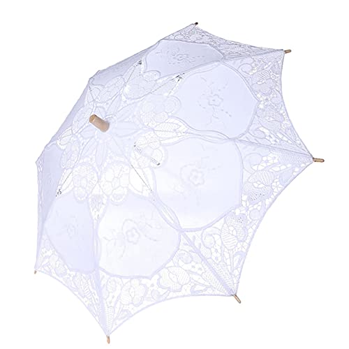 Miskall Parasol en dentelle blanche, Lady Wedding Lace Umbrella pour femme Décoration de mariage Accessoires photo – vue 4