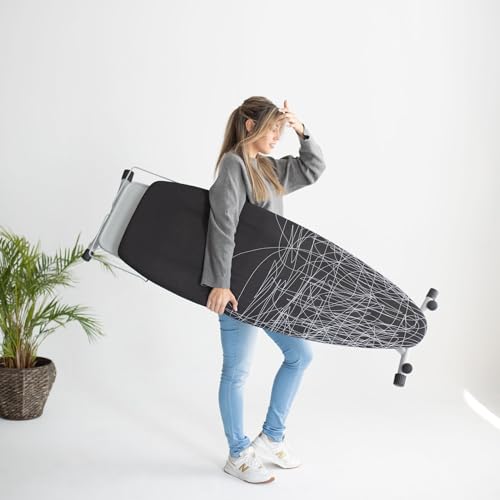 Tabla de Planchar Grande y Profesional | 130x47 cm | Plegable y Robusta | Altura Ajustable con Ruedas | Superficie XXL Ancha | Estable | ideal Centros de Planchado | Fabricada en Europa - imagen 6