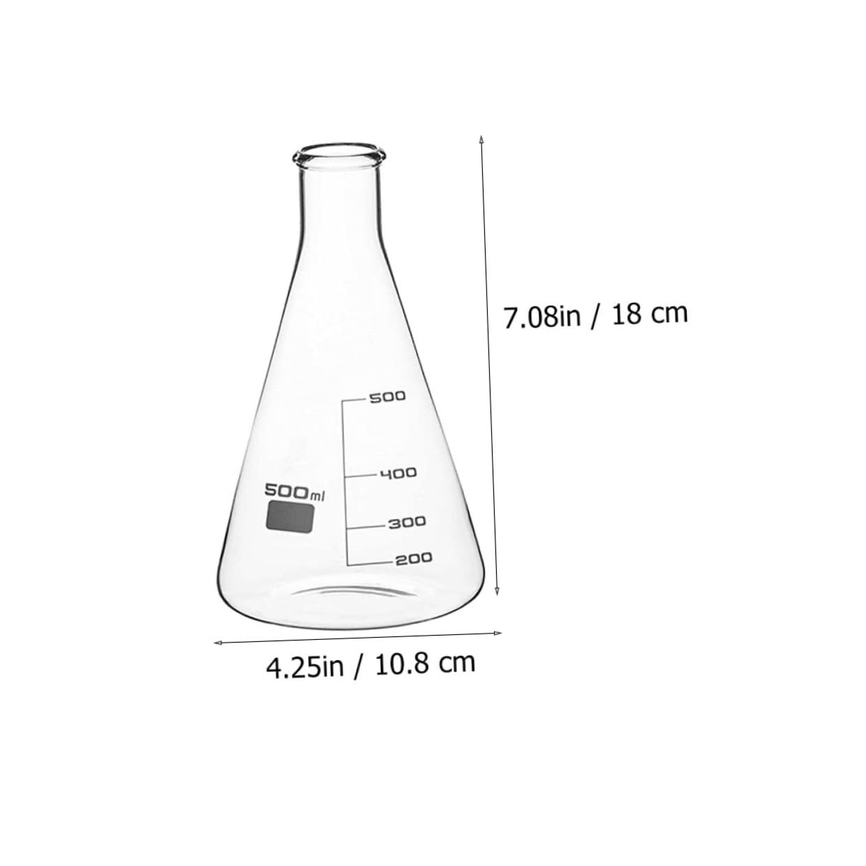 TIDTALEO 3pcs Borosilicate Glass Conical Erlenmeyer Flasks Thickened Narrow Mouth Laboratory Flasks with Measurement Scales Heat-Resistant Glass for Chemistry Education Research Use