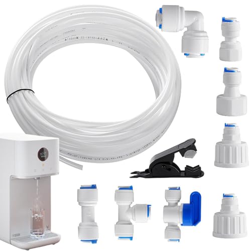 Manguera de tubería agua potable - Tubo suministro 15 m, tubo conector purificador | Kit accesorios instalación del filtro refrigerador, conexión rápida con Tuo suministro 15 m, tuo conector purific