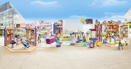 Playmobil 71536 Magasin de Jouets - Comprend Deux Personnages, des étagères murales, Un Mur de Photos, Un Moniteur et de Nombreux Jouets - MyLife - Dès 5 Ans