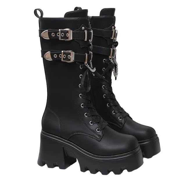 Bottes femme style gothique pour affiner les jambes sans douleur