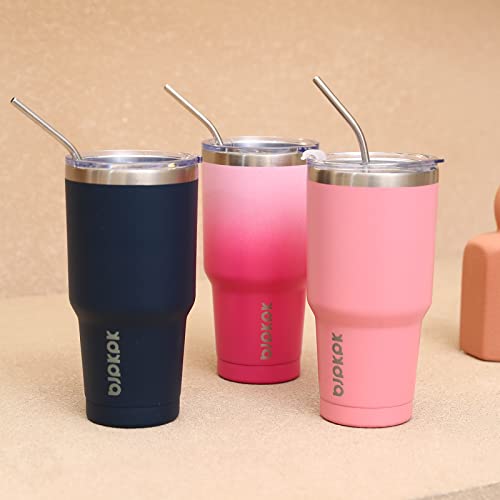 Image of BJPKPK 30 oz Tumbler with Lid and Straw, Insulated Stainless Steel Cup