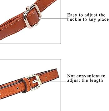 Crossbody Bag Strap - Microfiber Leather - Replacement for Handbag/Purse, Adjustable 150cm Long 2cm Wide (Dark Brown/Gold)