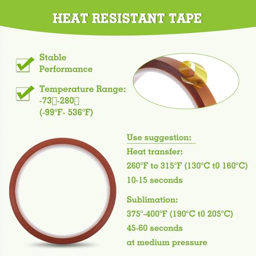 Image of 10mm X 33m 108ft High Temp Tape Sublimation No Residue with Silicone Adhesive for Protect CPU and 3D Printer Work Surface Soldering(4 Roll,Dark Brown)