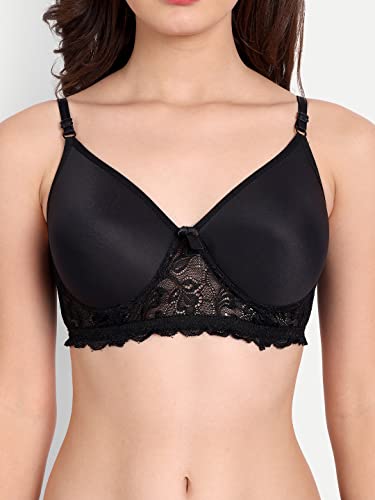 Image of FIMS - Fashion is my style Women Cotton Floral Lace Padded, Non-Wired, Full Coverage, Seamless Bra Panty Set, Multicolor, Lingerie Set