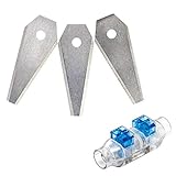 Bosch 3-tlg. Set Rasenmäher Messer (für Mähroboter Indego, Cutting blades 3x, im Karton) + Bosch 4 tlg. Kabelstecker (für Indego Rasenmäher)