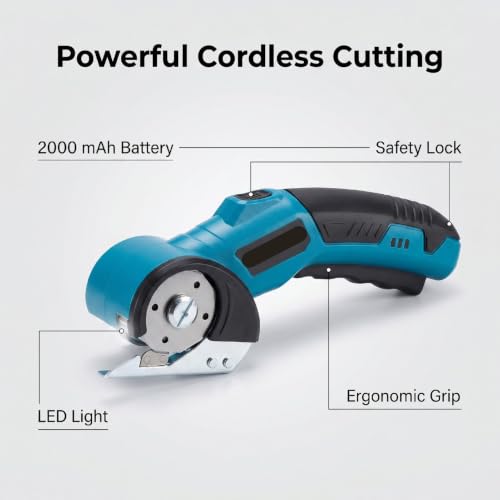 Tijeras eléctricas inalámbricas de 4 V, cortador recargable de 2000 mAh 5