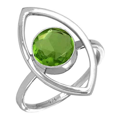 Jeweloporium Peridot Quarz Ring 925 Sterling Silber Handgemacht Schmuck Größe 54 (17.2) (99151_PER_R7.5) Cover